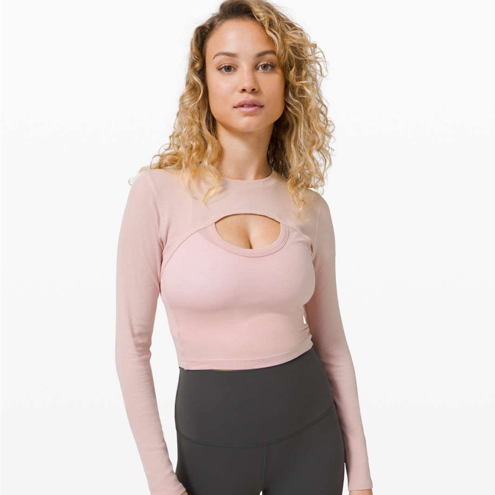 lululemon athletica Blush Long Sleeve Crop Top